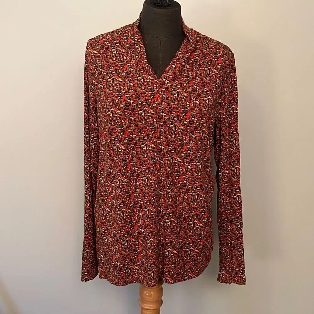 Talbots Women's Multicolor Long Sleeve Button-Up Shirt